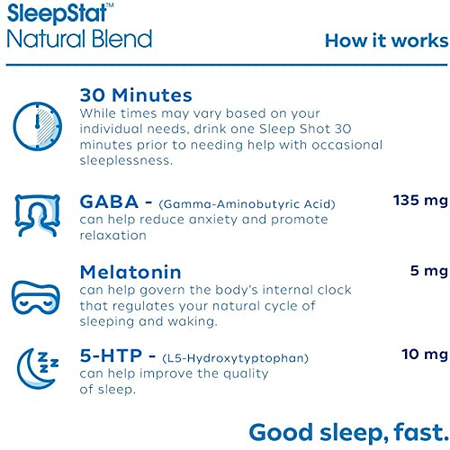 Dream Water Sleep Aid Supplement Drink; Melatonin 5mg, GABA, 5-HTP; Zero Sugar, Natural Flavors, No Added Colors, 2.5 oz Liquid