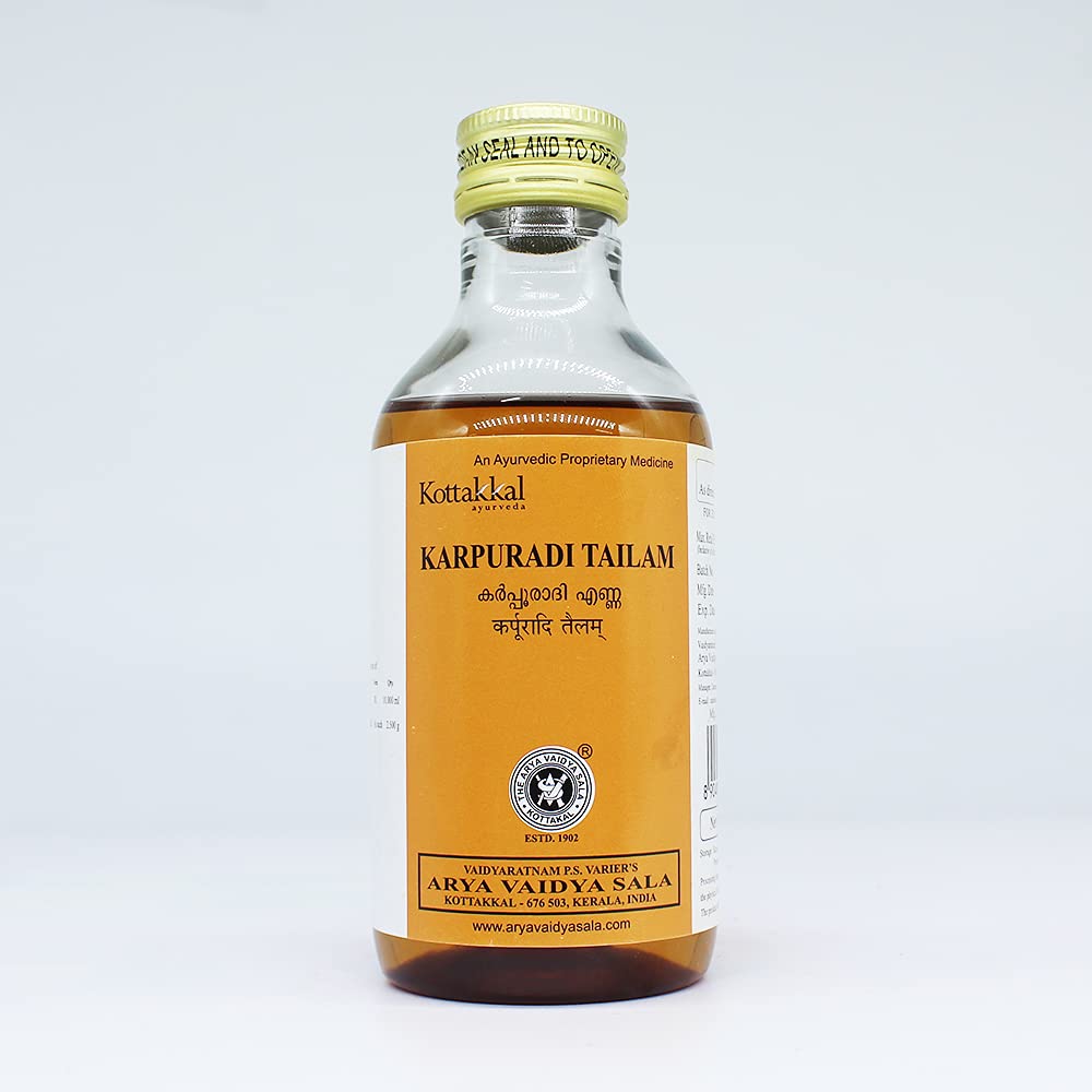 Karpuradi Tailam200Ml, (Pack Of 1), Of Arya Vaidya Sala Kottakkal And Get Golden Oldie Herbs, Sukanthi Pills1Gm