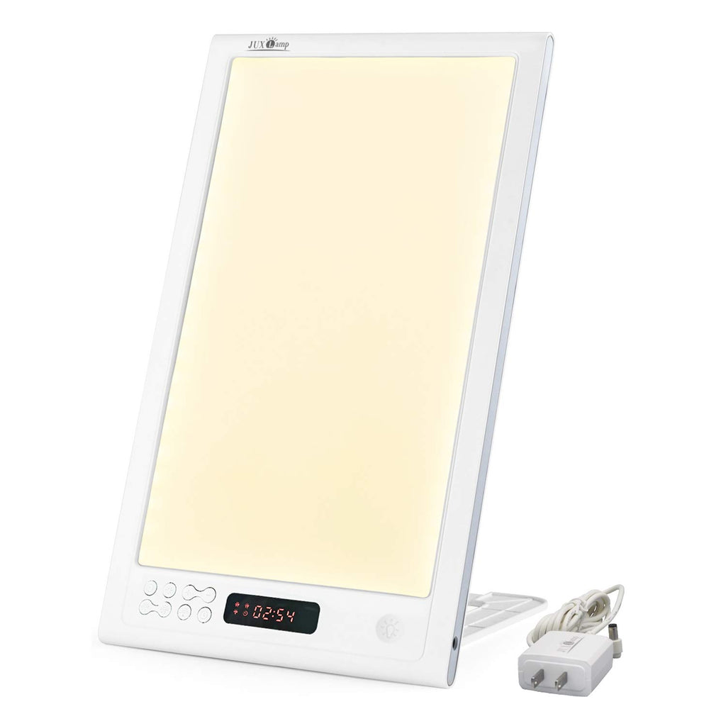 JUXLamp Light Alarm Clock 3 Color Light Therapy Sunrise Wake-up lamp, 12000lux Full Spectrum Sun lamp Sunrise & Sunset Simulatio
