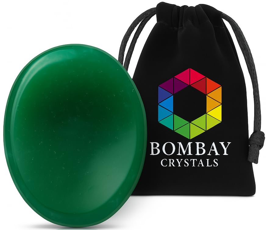Green Aventurine Worry Stone - Genuine Polished Palm & Thumb Stone for Luck, Heart Chakra & Travel Mindfulness Gift