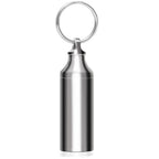 Autuveen Keychain Pill Holder Small Pill Box,Titanium Single Pill Container Pocket Pill Case for Men Women,EDC Metal Bottle for 