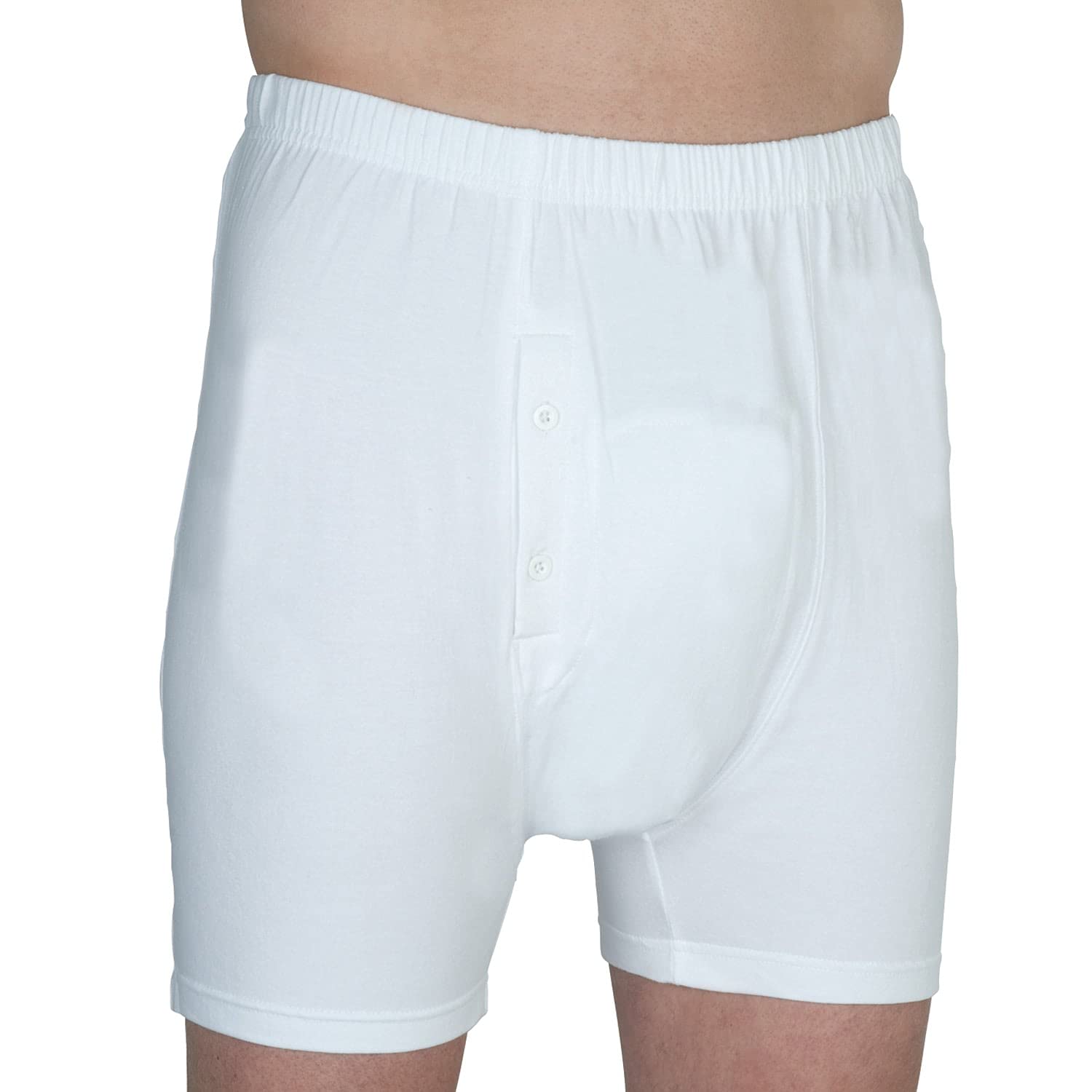 Wearever 3-Pack Mens White Regular Absorbency Washable Reusable Incontinence Boxer Briefs XL (Waist 42-44)