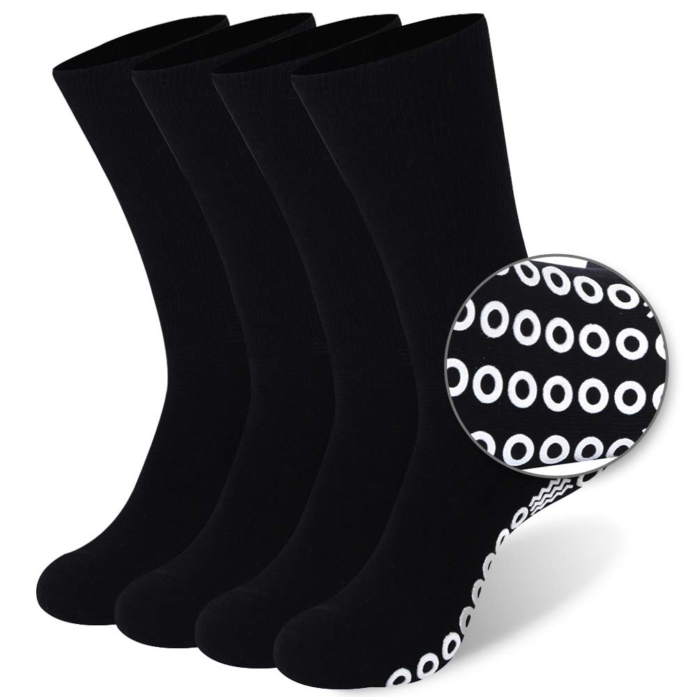 KitNSox Diabetic Cotton Socks, Loose Fit Circulation Soft Moisture Wicking Crew Sock for Men Women,4 Pairs