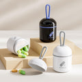 Mini Pill Box, 2-1 Compartments Pill Container with Silicone Lanyard, Daily Portable Pill Case for Pocket, Waterproof Travel Siz