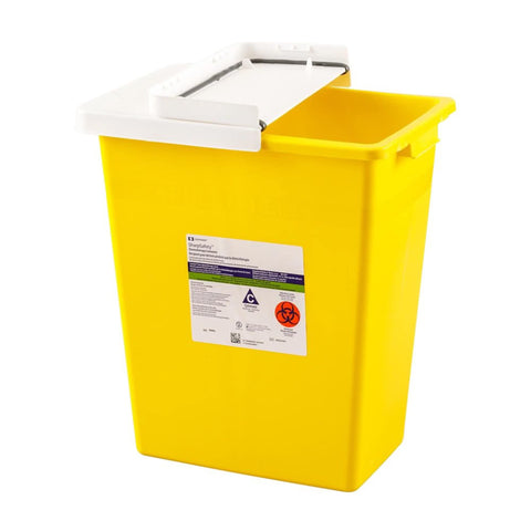 Covidien 8985 SharpSafety Chemotherapy Container with Slide Lid, 8 gal Capacity, Yellow (Pack of 10)