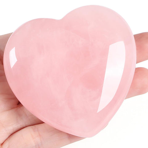 MAIBAOTA 60 mm Rose Quartz Crystals Heart Stone Valentines Day Gifts for Her Women Crystal Gifts for Women Natural Reiki Gemston
