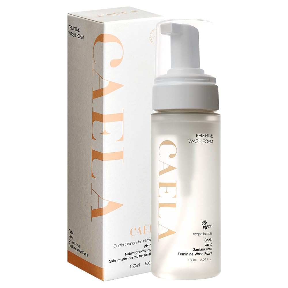 CAELA Feminine Wash Gel pH Balanced with Lactobacillus, Vegan Intimate Care, Damask Rose for Sensitive Skin, Korean Beauty, 6.76