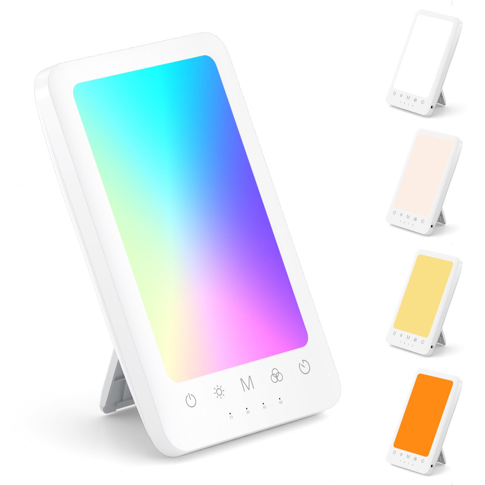 LASTAR Light Therapy Lamp, 10000 Lux Sun Therapy Light with 4 Color Temperature & 11 Colored Lights, Portable Sunlight Lamp with