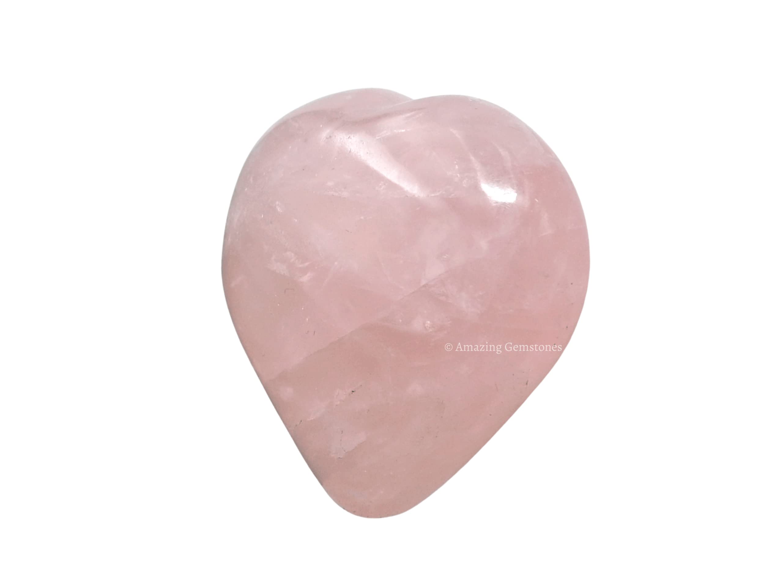 Rose Quartz Crystal Heart Palm Stone - Pocket Massage Worry Stone for Natural Body Chakra Balancing, Reiki Healing and Crystal G