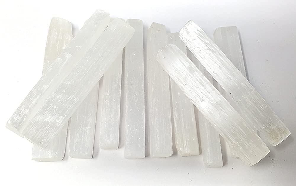 New Age Imports, Inc. ~ Premium Quality Selenite Sticks 3-4'' Long 1 LB. Great for Wicca, Reiki, Healing, Metaphysical, Chakra,