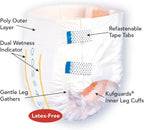 Tranquility Slimline Original Adult Disposable Brief, Adult Medium, Incontinence Care with a Slimmer Fit, Peach Mat Core & Kufgu