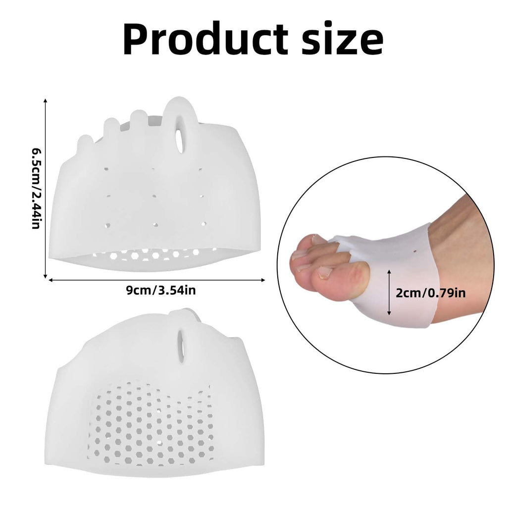 4pcs Silicone Toe Separators, White Toe Spacers Soft Comfort Dividers with Breathable Holes Foot Reusable Protector Tool for Men