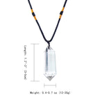 Runyangshi Clear Quartz Healing Crystal Pendants, Double Pointed Natural Crystal Quartz Necklace 6 Faceted Chakra Crystal Wand S