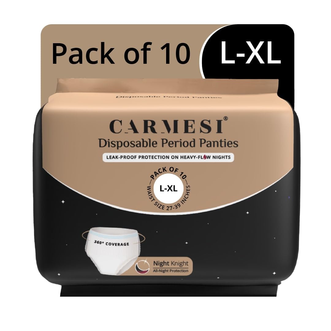 Carmesi Disposable Period Panties For Women  Pack Of 10 (LXl) | 360 Protection For Super Heavy Flow | Leak Proof & No Rashes |