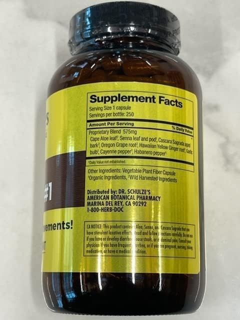 Dr. Schulzes Intestinal Formula #1 | All Natural Bowel Cleanse | Promotes Regular Bowel Movements | Improves Detoxification | S