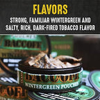 5 Cans, BaccOff Wintergreen Pouches | No Tobacco Dip, No Nicotine, Smokeless Alternative Snuff