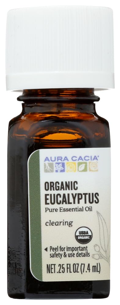 Aura Cacia Essential Organic Oil, Eucalyptus, 0.25 ounce