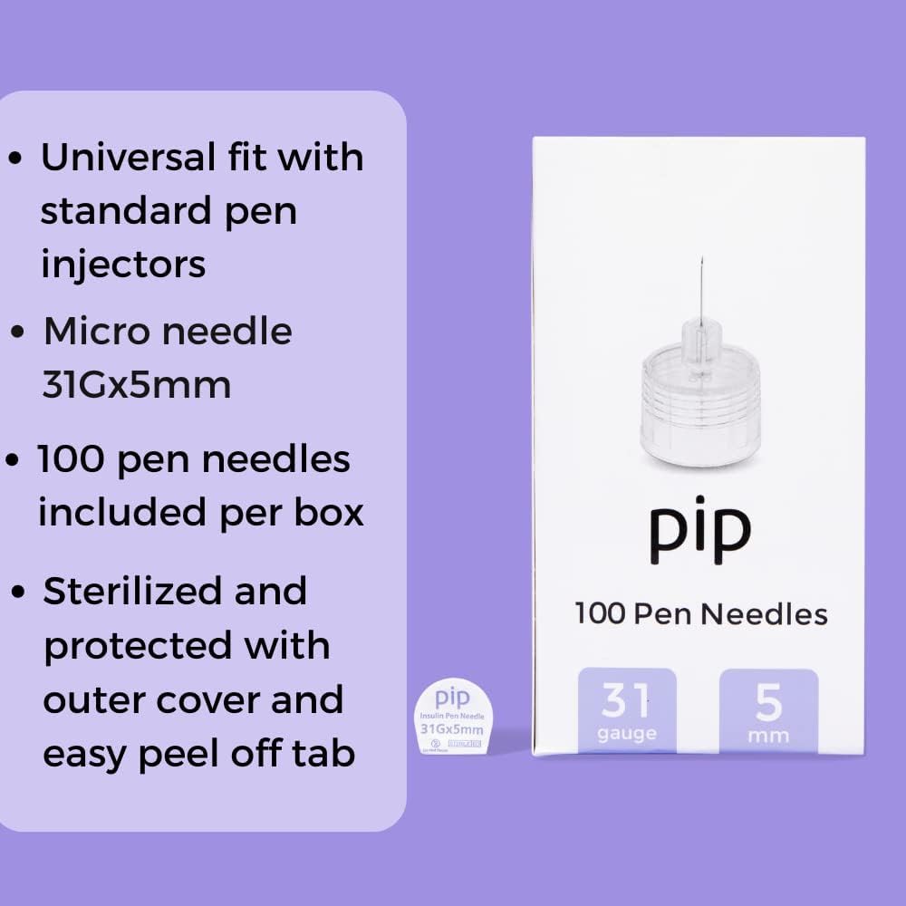 Pip Universal Needles - Compatible with All Type A Pen Needles & Medication Pens for a Secure, Seamless Experience
