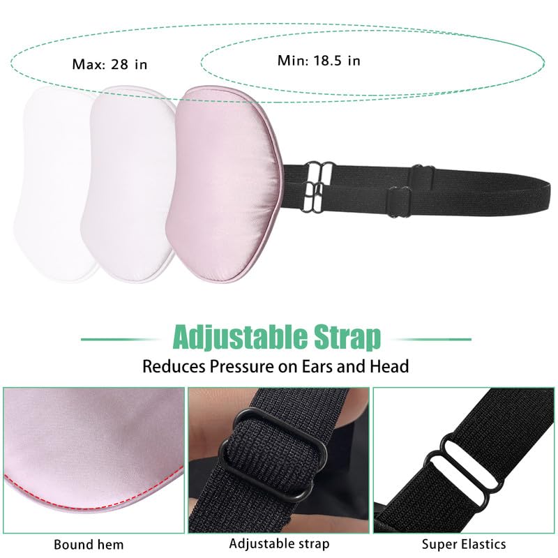 Sleep Mask, 2 Pack 100% Real Natural Pure Silk Eye Mask with Adjustable Strap for Sleeping, BeeVines Eye Sleep Shade Cover, Bloc