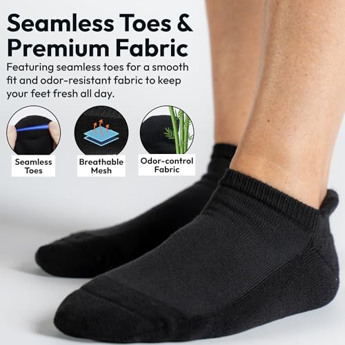 Viasox Diabetic Ankle Socks for Women & Men, Low Cut Non Binding, Seamless Neuropathy Socks (US, Alpha, X-Large, Regular, Regula