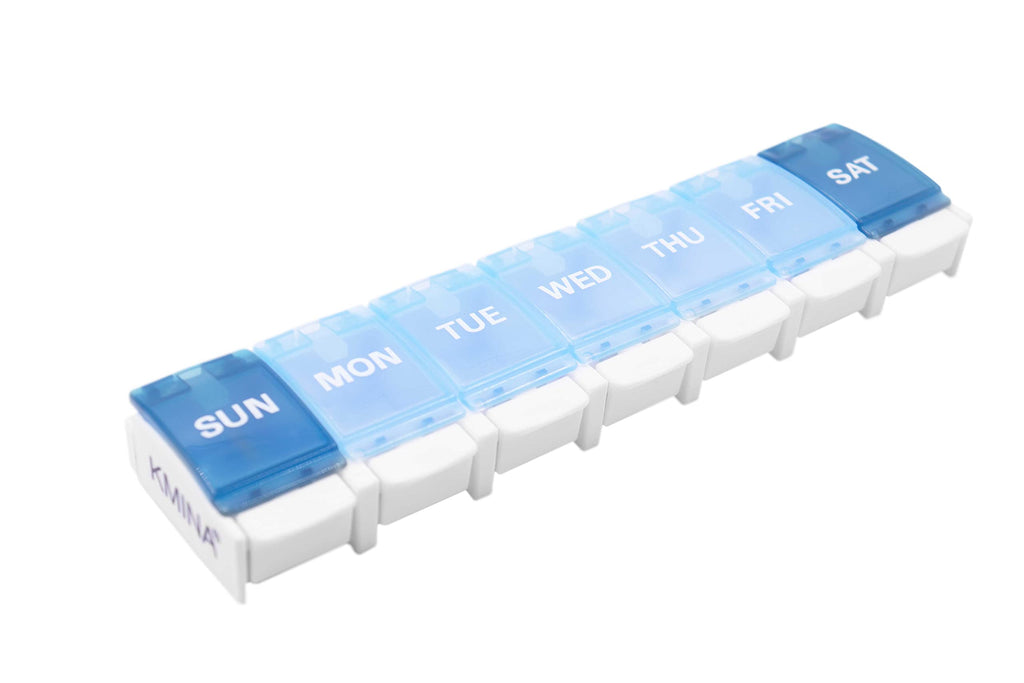 KMINA - Weekly Pill Organizer 1 Time a Day (Large), Boxes 7 Day, Container