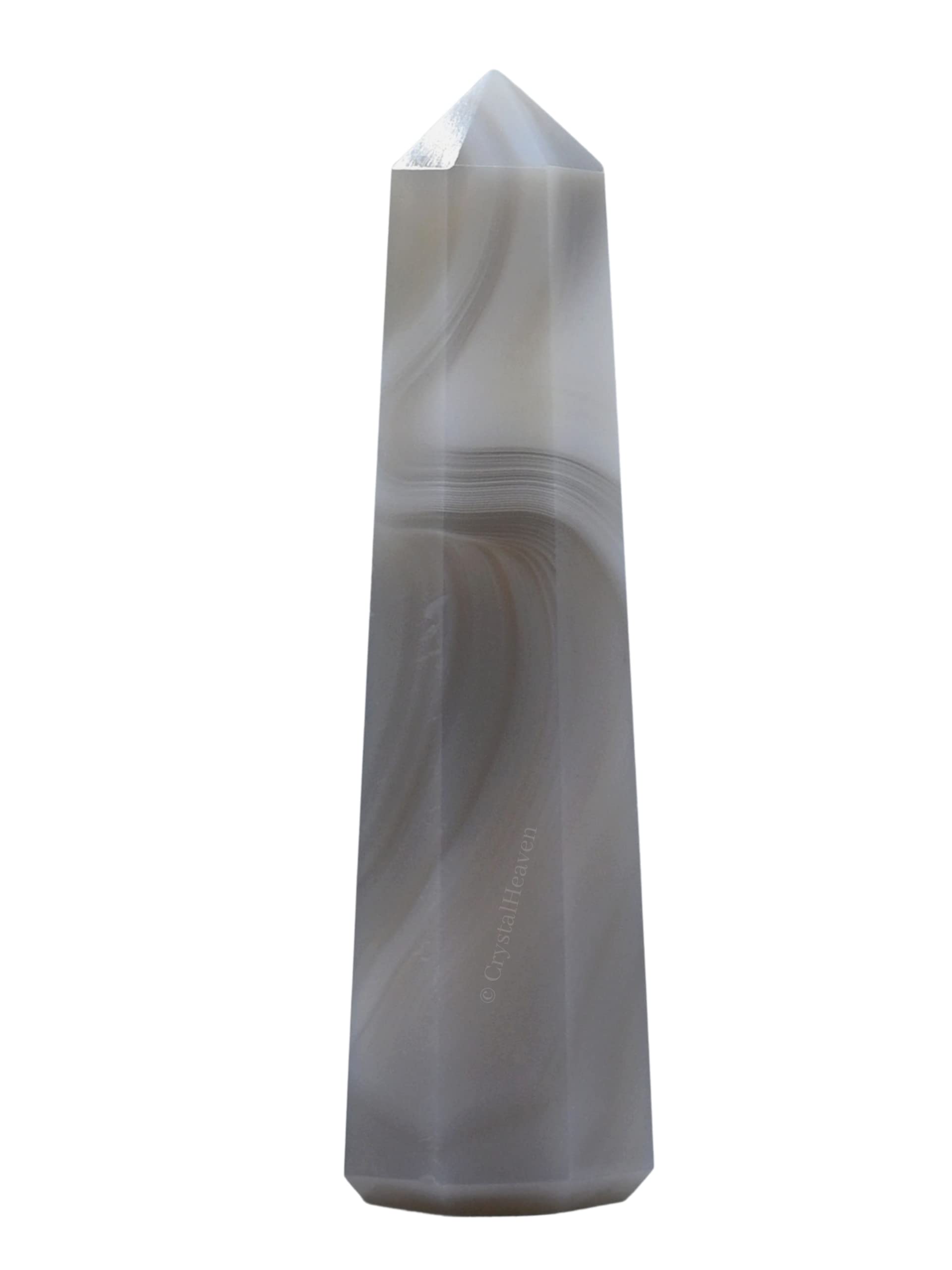 Crystal Heaven Grey Agate Crystal Tower Obelisk Point For Chakra, Healing And Balancing  Aaa Grade Original Certified Gemstone 