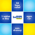 Non-Drowsy Bonine for Motion Sickness Relief, Sea Sickness, Car Sickness, Nausea, & Vomiting - Meclizine HCI 25mg, Travel-Sized