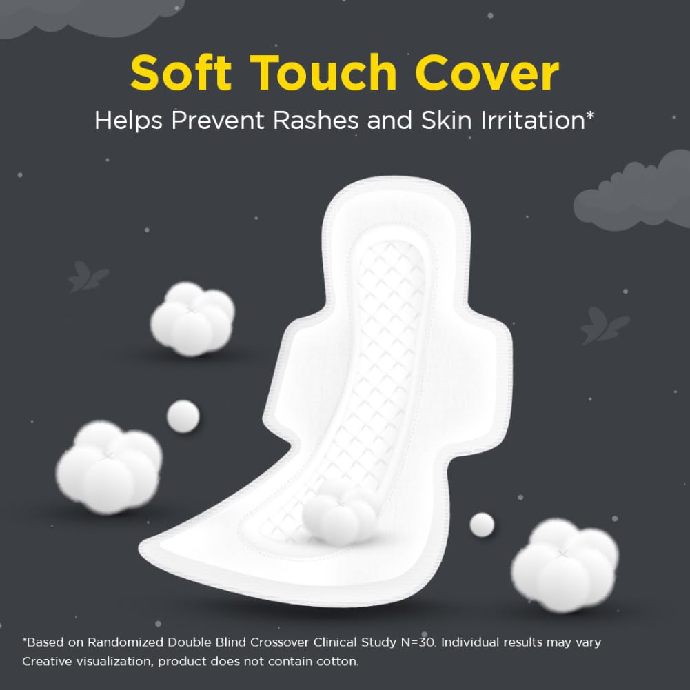 Stayfree Advanced Extra Large All Night Soft Cover Sanitary Pads For Women With Wings, 28 Pads