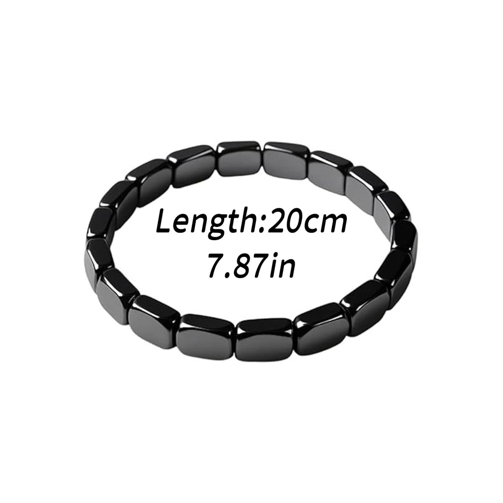 MIFYNN Hematite Bracelet for Men Natural Hematite Stone Stretch Beaded Bracelet Reclaim Your Confidence Male Energy Inspirationa