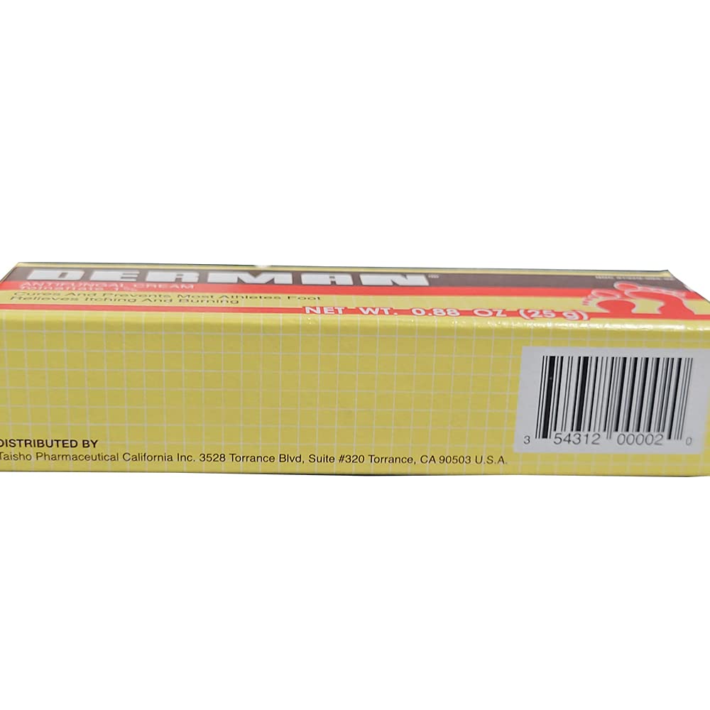 Derman Antifungal Cream for the Treatment of Athletes Foot (3 Pack (0.88 Ounce))