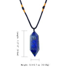 Runyangshi Blue Lapis Lazuli Healing Crystal Pendants, Double Pointed Natural Crystal Quartz Necklace 6 Faceted Chakra Crystal W
