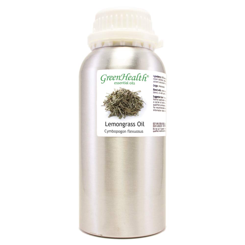 Lemongrass Essential Oil - 16 fl oz - Aluminum Bottle - 100% Essential Oil - GreenHealth