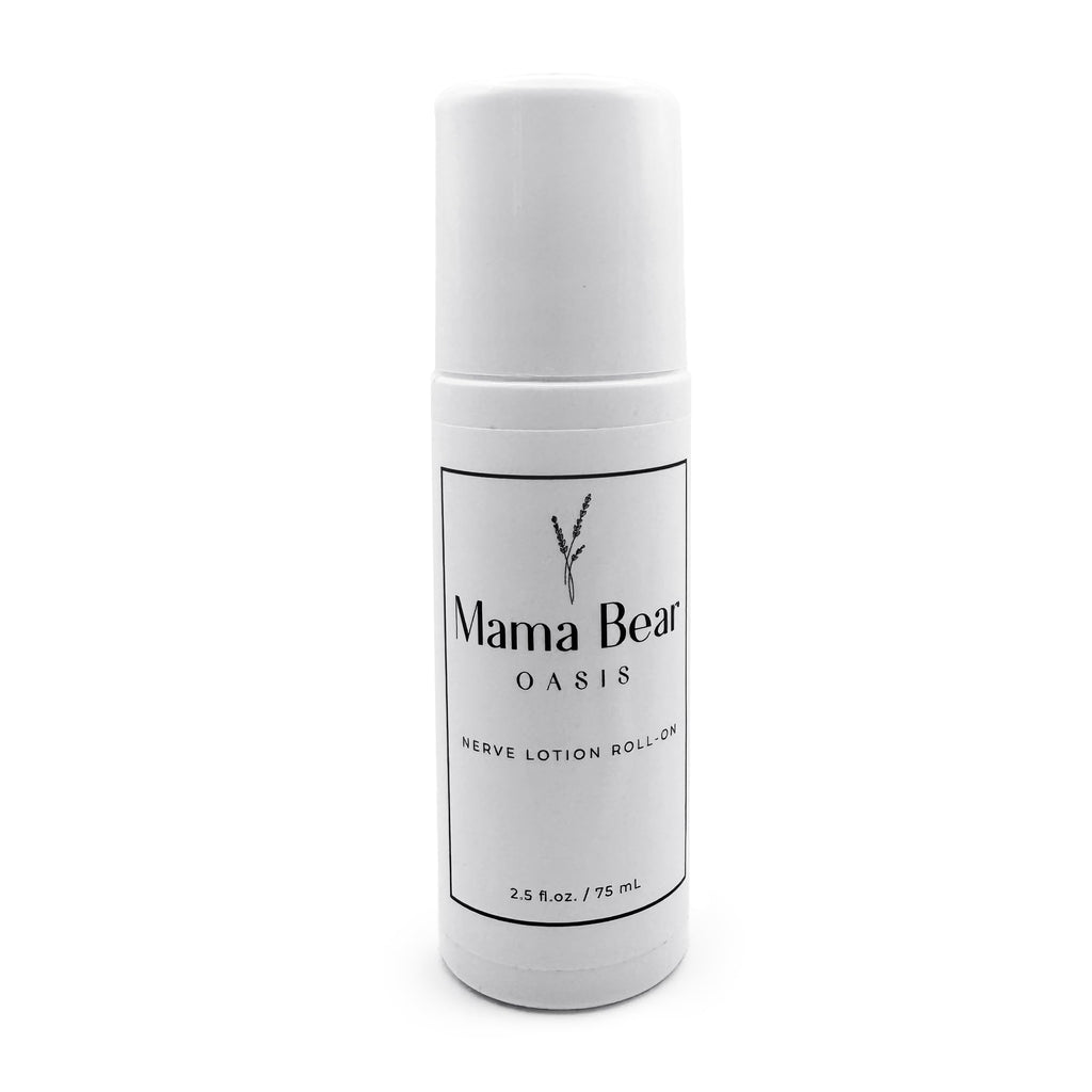Mama Bear Oasis Roll On Nerve Support - Fast Absorbing & Quick Drying Magnesium Roll On w/Menthol, Aloe Vera, & More for Calming