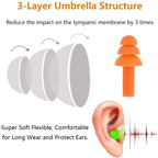 Silicone Ear Plugs for Sleeping,16 Pairs Soft Waterproof Noise Canceling Reduction Earplugs Waterproof Reusable Sound Blocking E