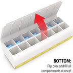 EZY DOSE Weekly (7-Day) Pill Case, Medicine Planner, Vitamin Organizer Box, Daily Planner, 2 Times a Day, AM PM, Large Compartme