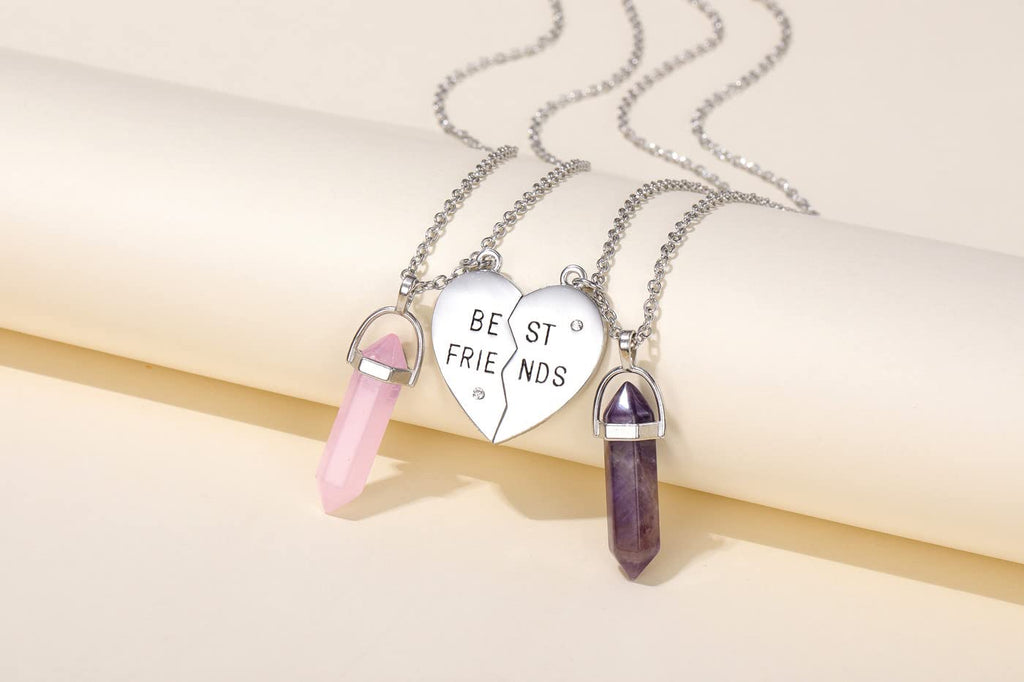 PESOENTH Best Friend Friendship Necklace Birthday Gifts For Women- BFF Necklace for 2 Heart,Matching Necklaces for best friends