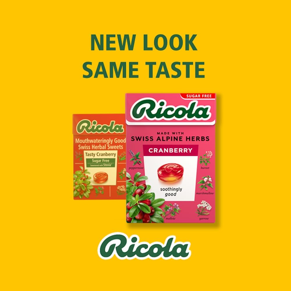 Ricola Cranberry Sf Lozenges Box 45G Pack of 20