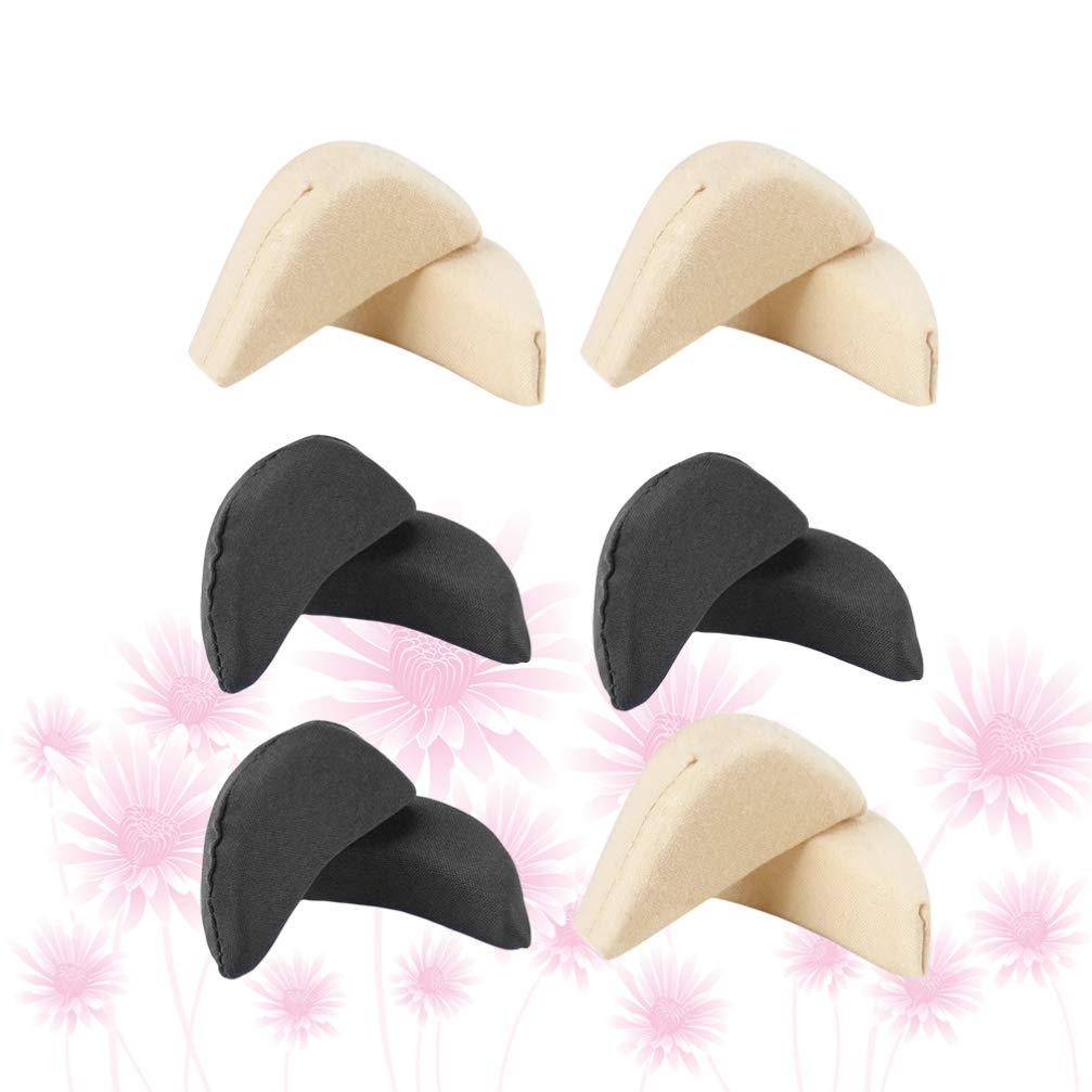 Toe Filler Inserts Shoe Filler for Shoes Too Sponge Half Insoles for Women Girls 6 Pairs (Skin Color Black)