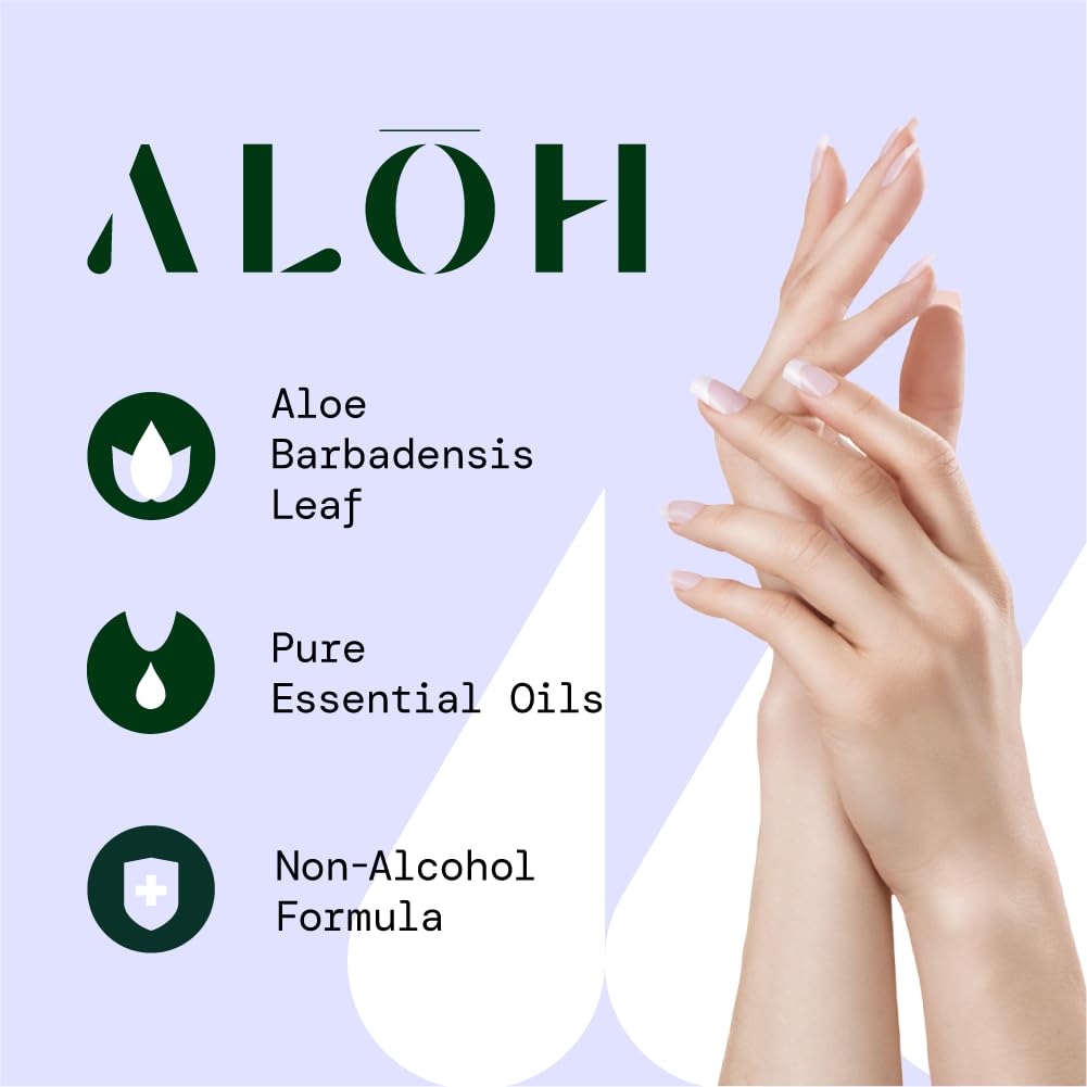 ALOH Skin - Softening Sanitizing Hand Wipes - Peppermint Eucalyptus + Aloe (1 Box of 20 Individual Wrapped Wipes)