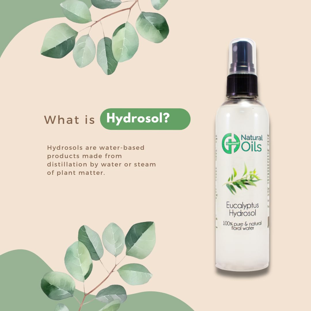 Eucalyptus Hydrosol (Floral Water) - 8 fl oz Plastic Jug w/Cap - 100% Pure (NOT Oil)
