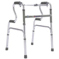 Dialdrcare Double Handle Aluminum Folding StepUp Walker For Adult Walking Mobility Aid For Senior Citizens (Grey)