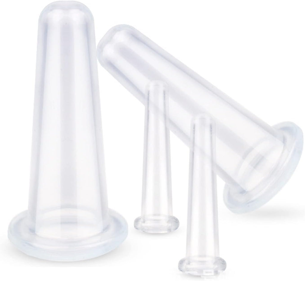 4Pcs Transparent Massage Cupping Set Silicone Mini Facial Cups Face Massager Helper Skin Care Neck Back Eyes Massaging Cup Safe