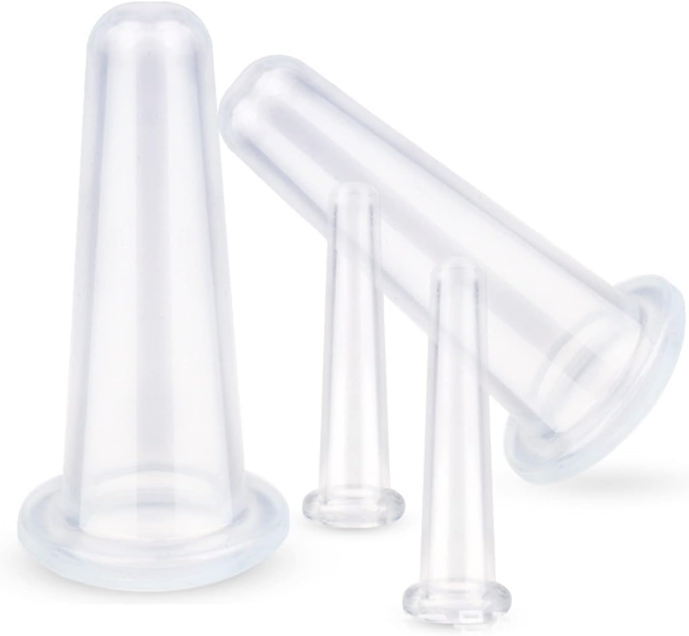 4Pcs Transparent Massage Cupping Set Silicone Mini Facial Cups Face Massager Helper Skin Care Neck Back Eyes Massaging Cup Safe