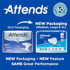 Attends Confidence Adult Unisex Disposable SmartCool Briefs, X-Large, 58-63 Waist, SecureGrip Tab Closure, Ultimate Absorbency,