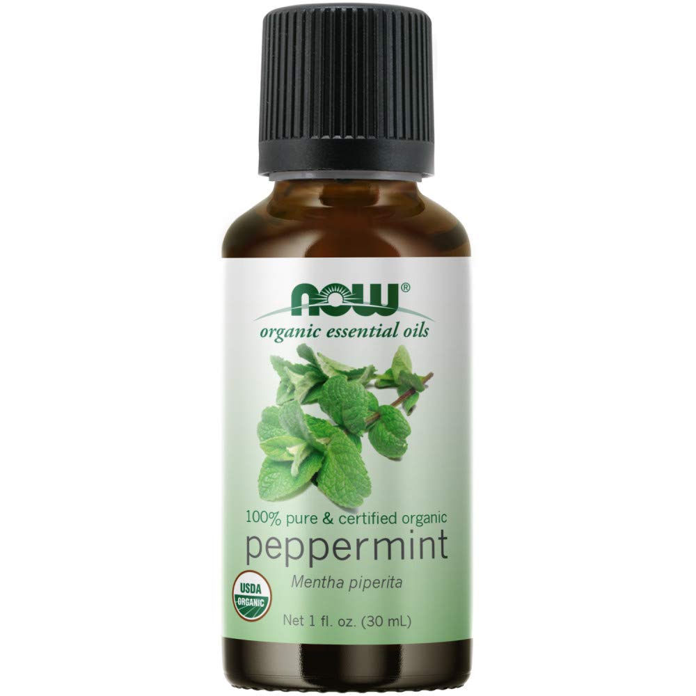 NOW Essential Oils, Organic Peppermint Oil, Invigorating Aromatherapy Scent, Steam Distilled, 100% Pure, Vegan, Child Resistant 
