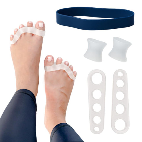 Awesome Toes Spacers & Separators Kit - Fast Relief for Hammertoe & Bunions | Includes Toe Stretch Band, Individual Toe Spacers 