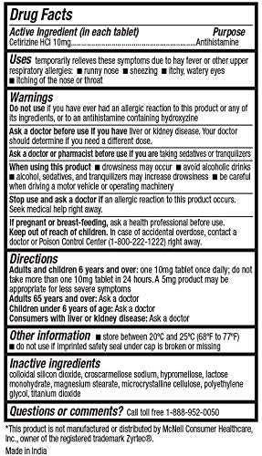 HealthA2Z Allergy Relief | Cetirizine 10mg | All Day Allergy Relief | Indoor & Outdoor | Relief from Itchy Throat, Sneezing, Run