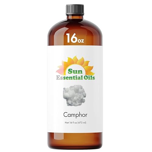 Sun Essential Oils - 16 oz Camphor Essential Oil with Dropper for Diffuser, Skin, Aromatherapy Massage, Humidifier, Crisp Scent