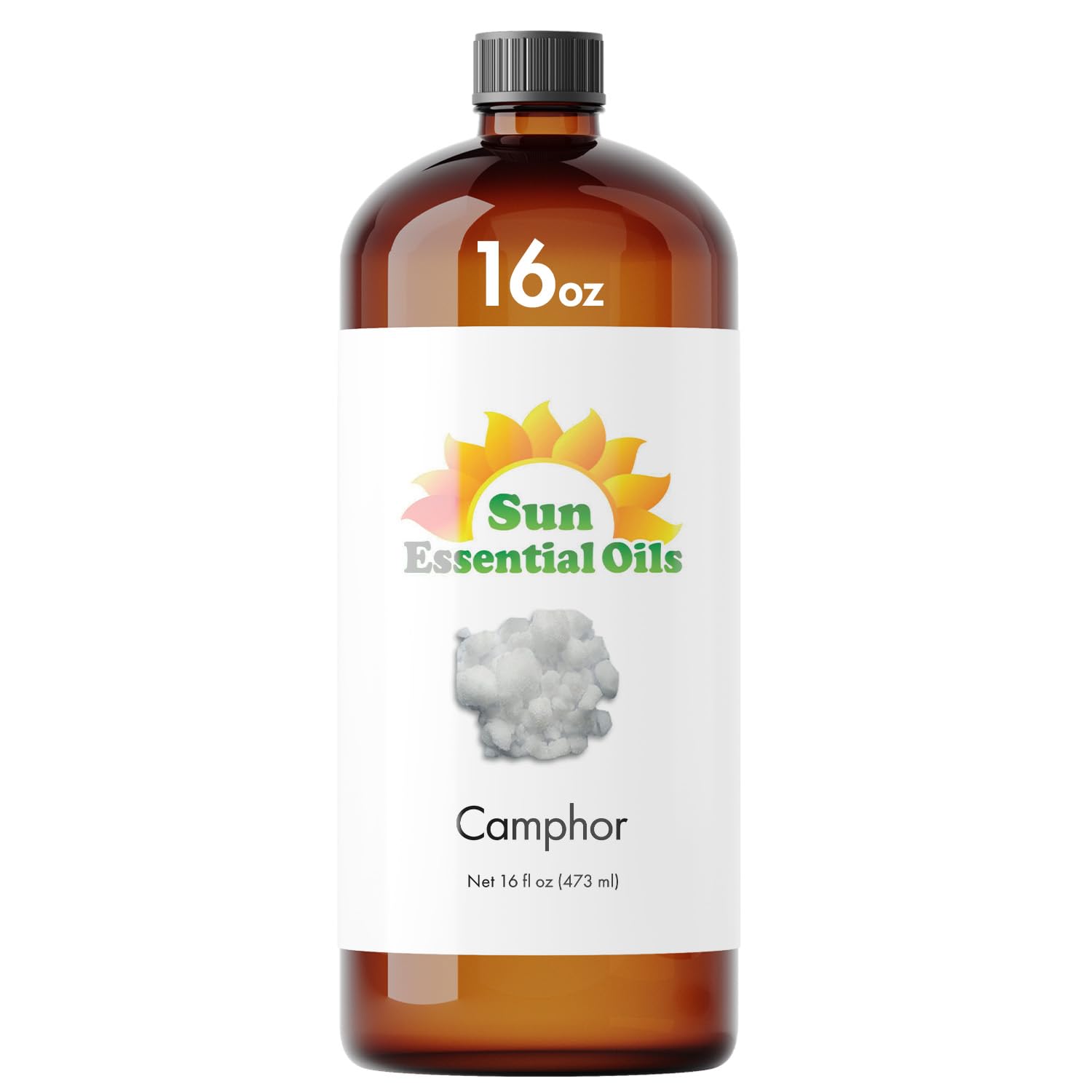 Sun Essential Oils - 16 oz Camphor Essential Oil with Dropper for Diffuser, Skin, Aromatherapy Massage, Humidifier, Crisp Scent 