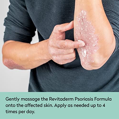 Dr. Blaines REVITADERM Psoriasis Formula - Soothing Topical Cream with Coal Tar, Tea Tree Oil and Lavender Oil for Itching, Flak